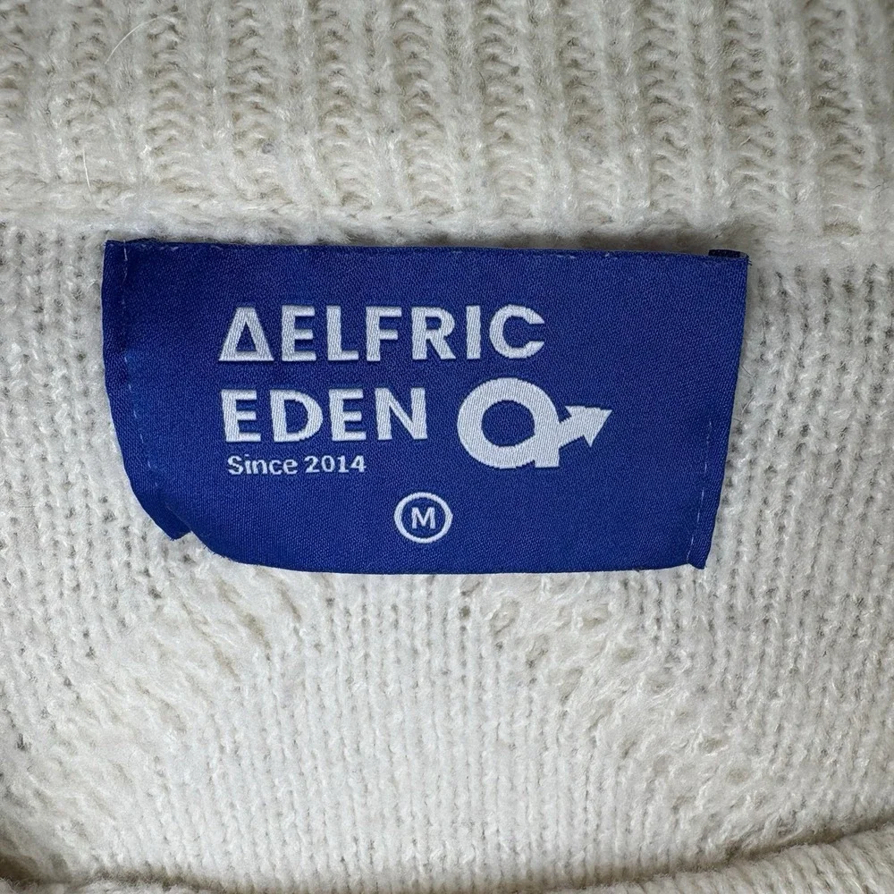 Aelfric Eden Sweater‎ Womens Med Off White Ivory Cable Knit Textured Pullover - Picture 2 of 6